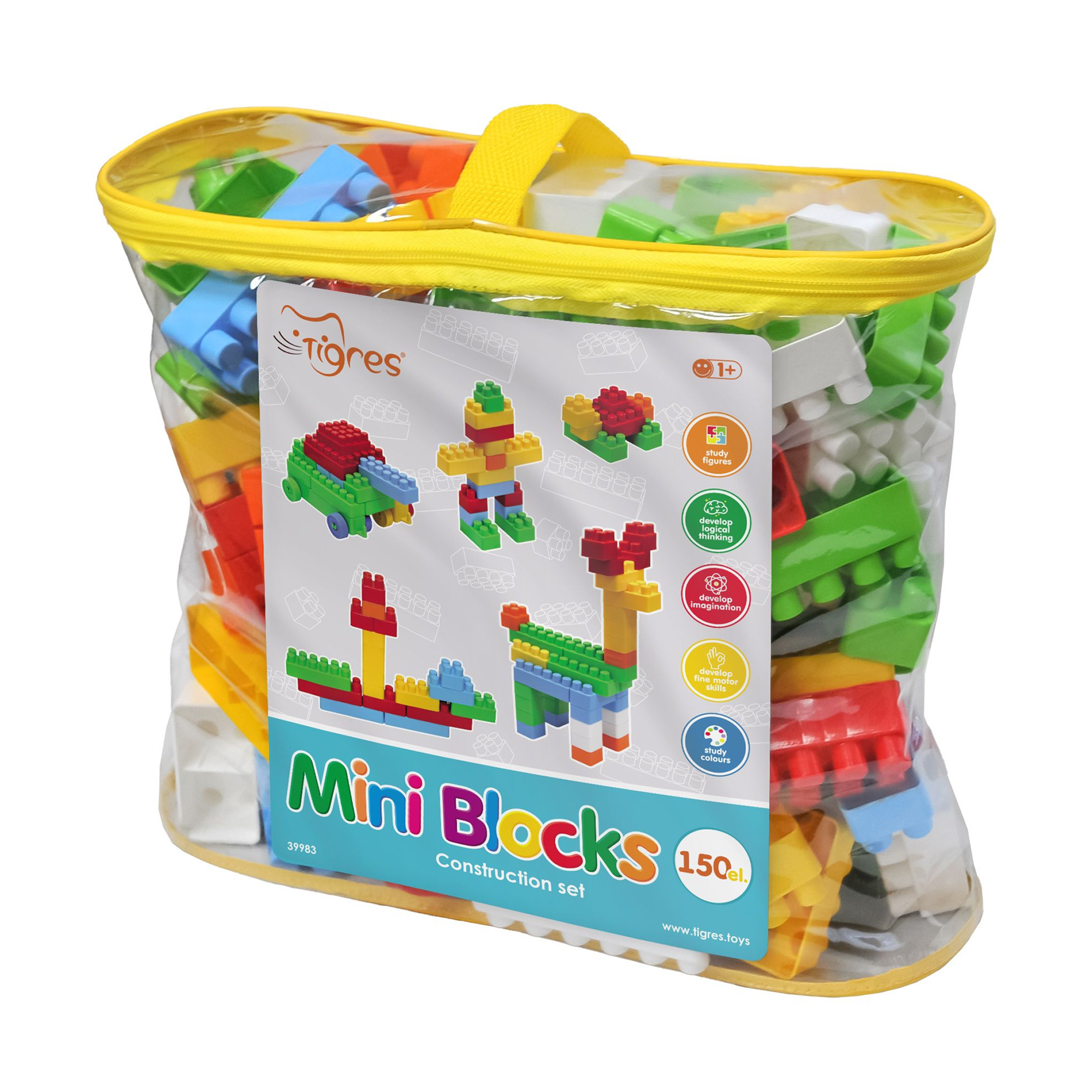 Дитячий конструктор Tigres Mini Bllocks від 1 року, 150 елементів (39983)